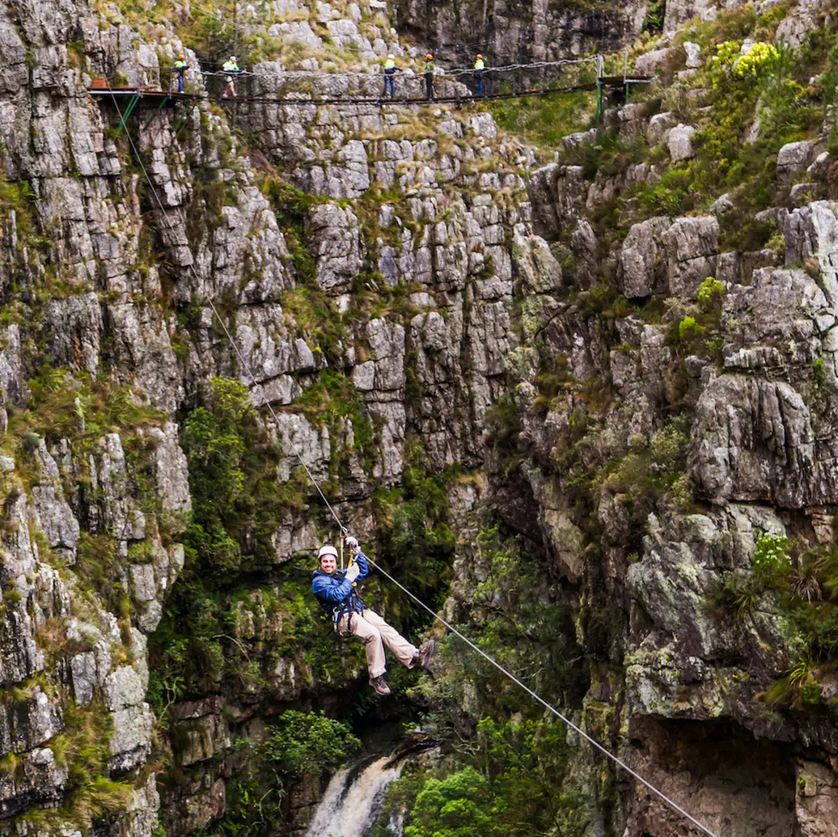 The waterfall at Cape Canopy Tour
